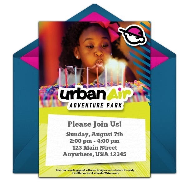 Urban Air Printable Invitations