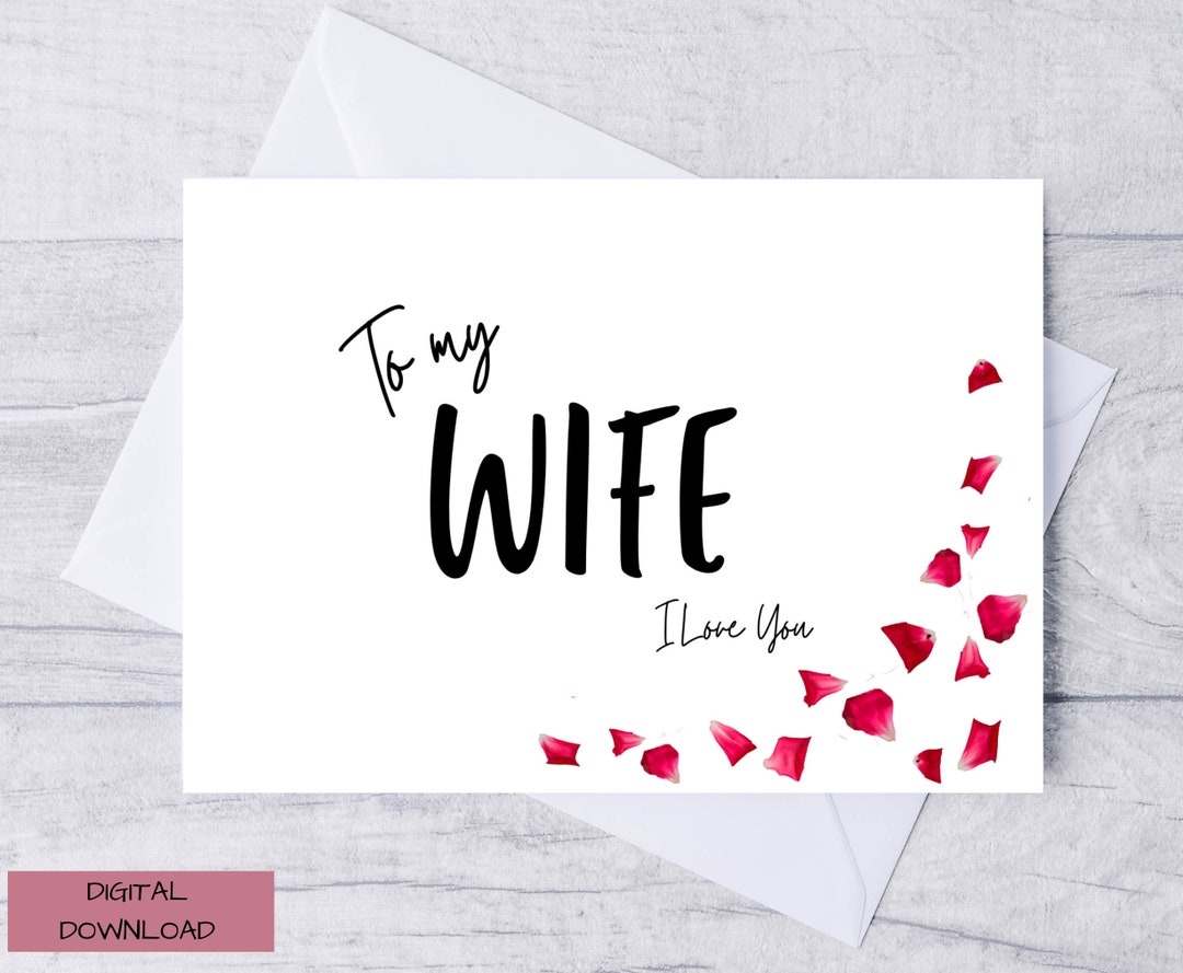 Valentine Card For Wife Printable Valentines Day Card For Wife Simple