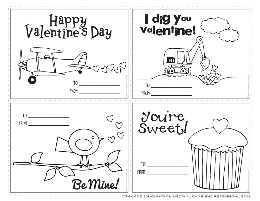 Valentine Cards Color Printable Joan S Child