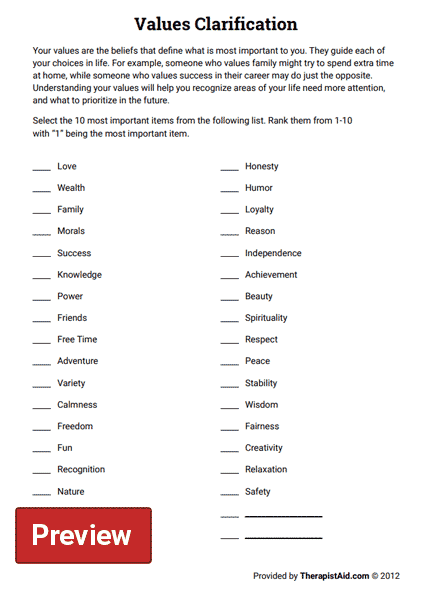 worksheet values