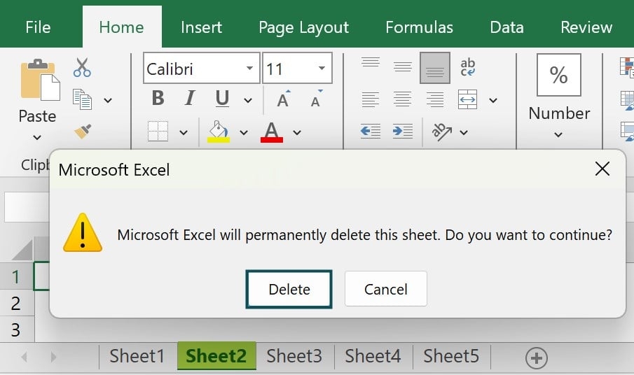 delete worksheet vba