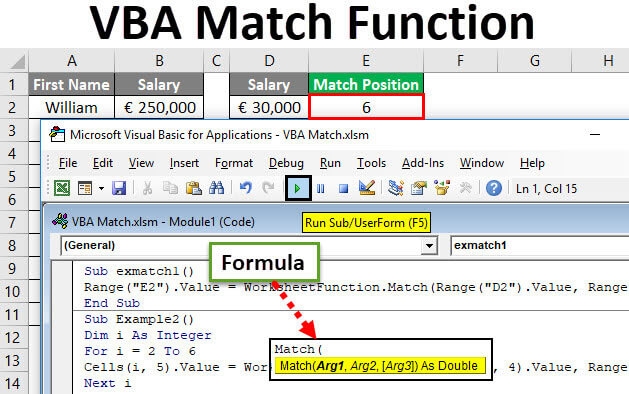 VBA Match Function How To Use Excel VBA Match Function Worksheets 