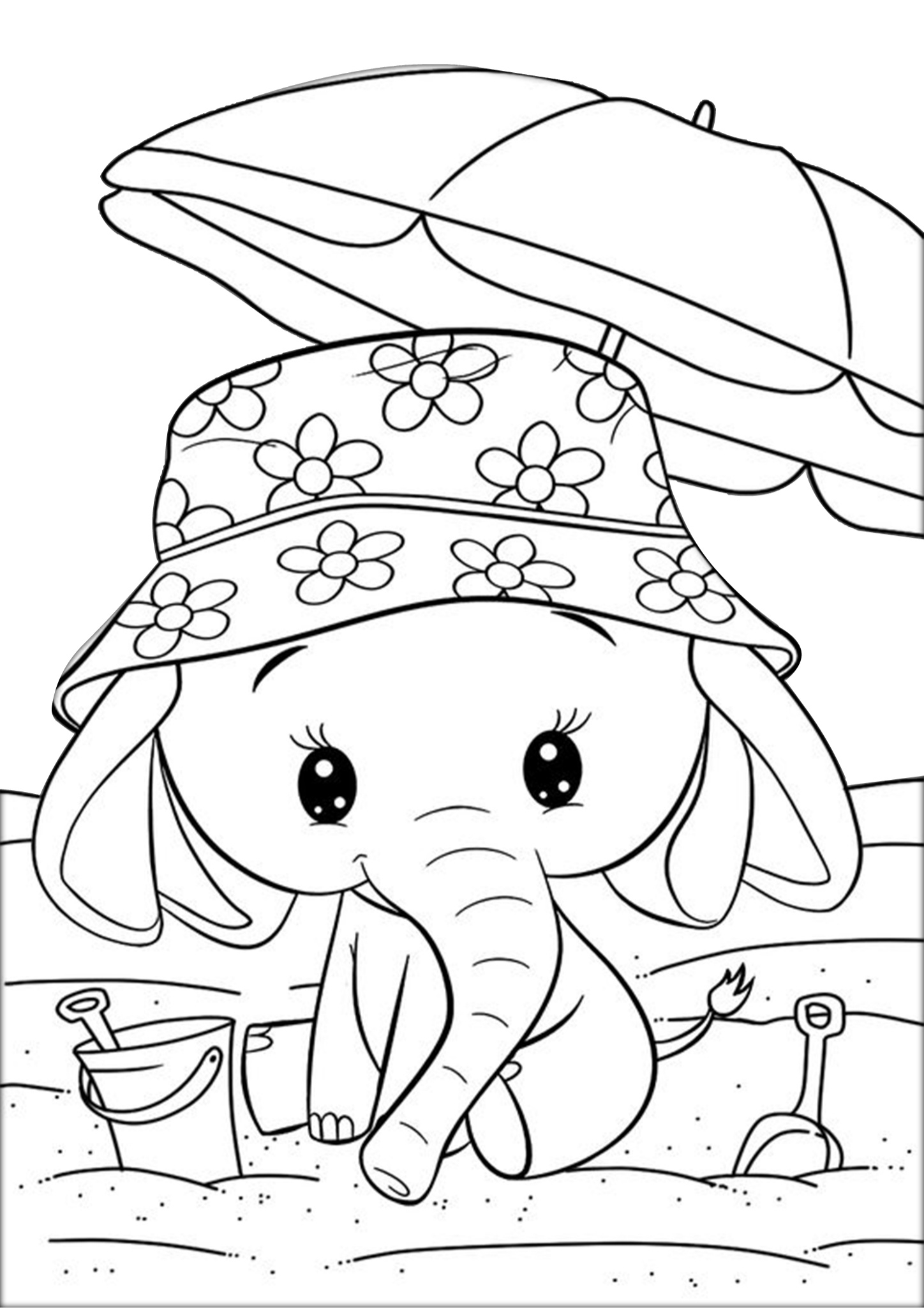 Very Cute Adorable Little Elephant Coloring Pages Print Color Craft