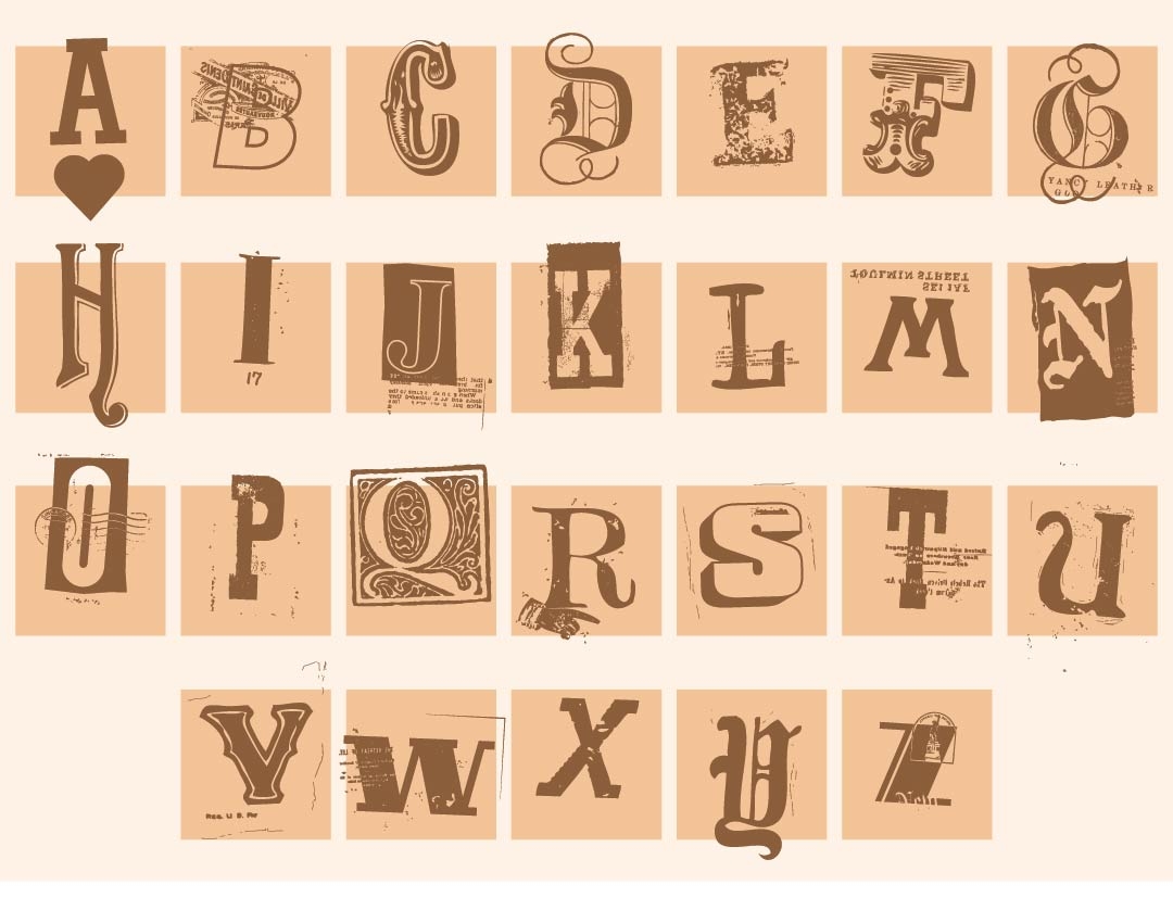 vintage alphabet cards printable