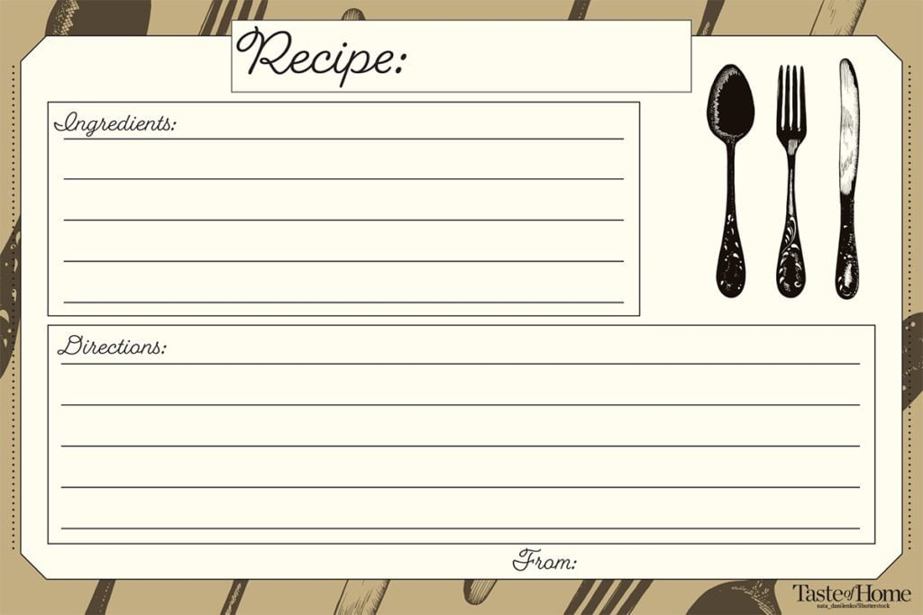 recipe cards 4x6 printable