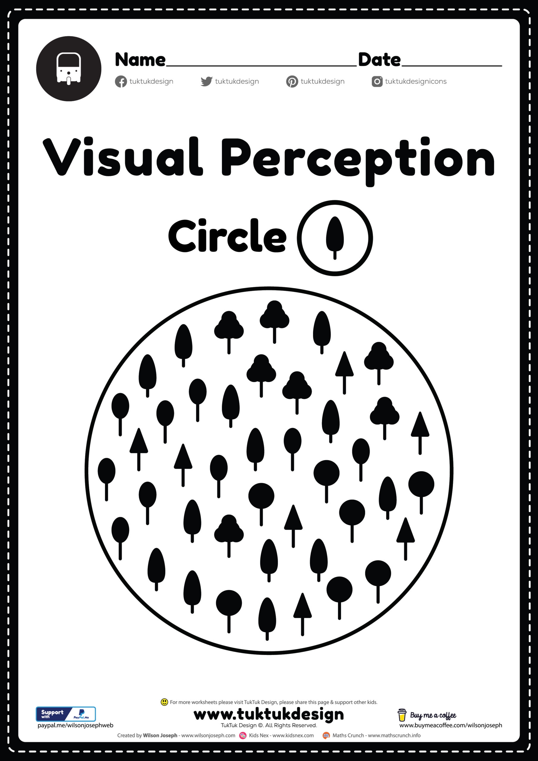 visual perceptual worksheets