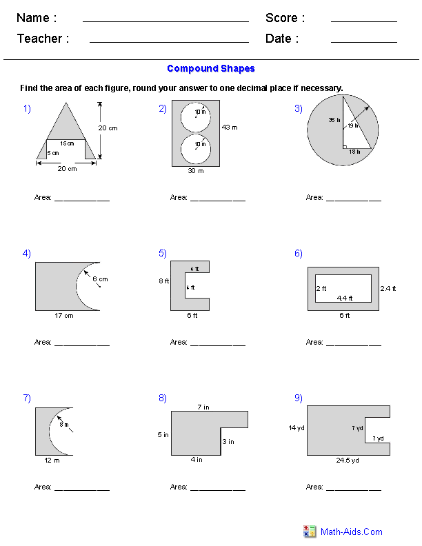 Volume Of Compound Figures Worksheet Printable Calendars AT A GLANCE