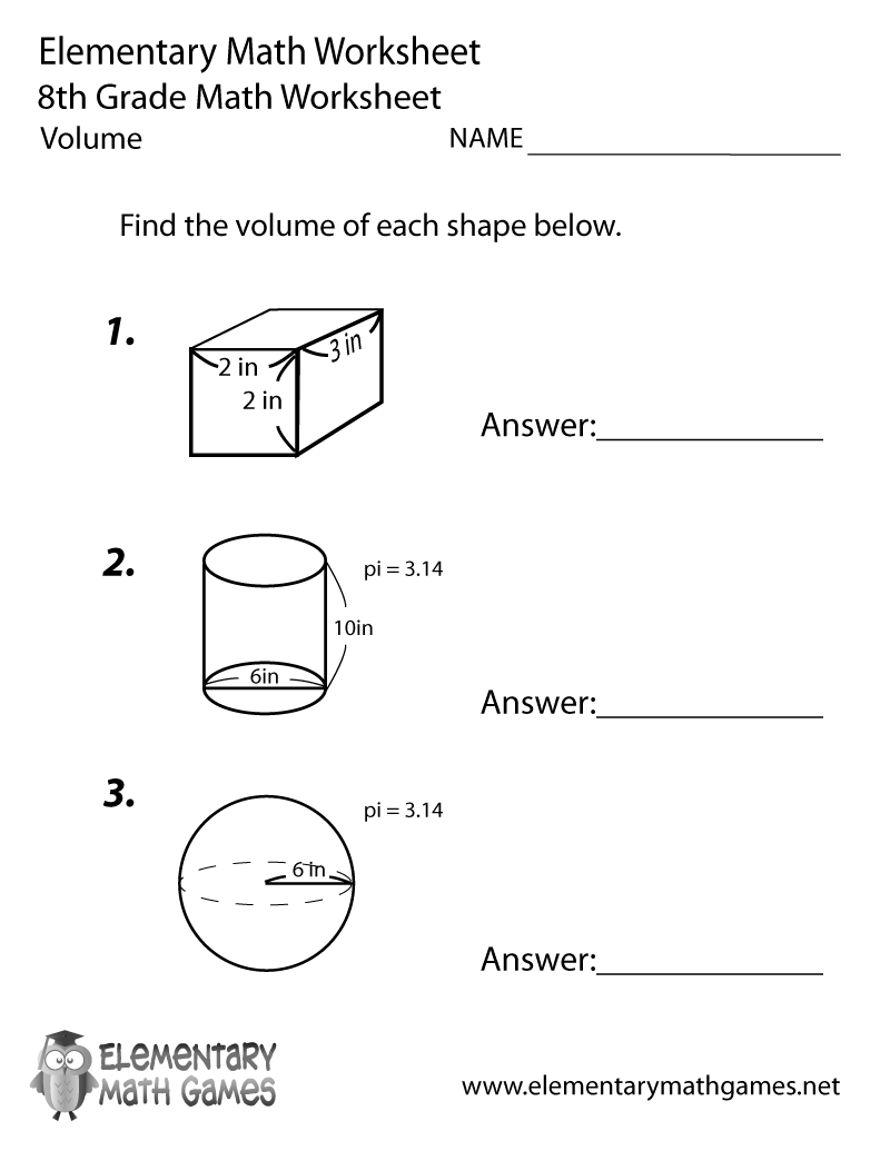 Volume Worksheets For 5Th Graders Printable Calendars AT A GLANCE