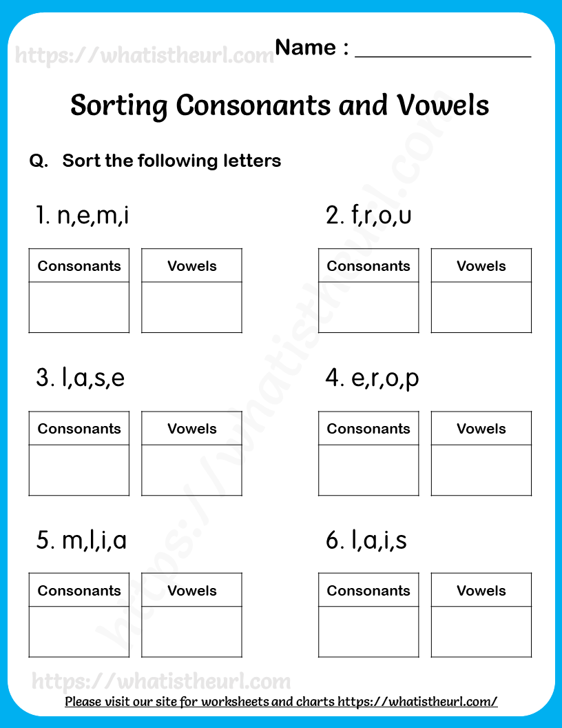 Vowel Consonant Consonant Vowel Worksheets