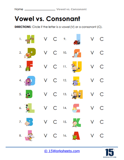 Vowels And Consonants Worksheets Printable Templates Worksheets Library
