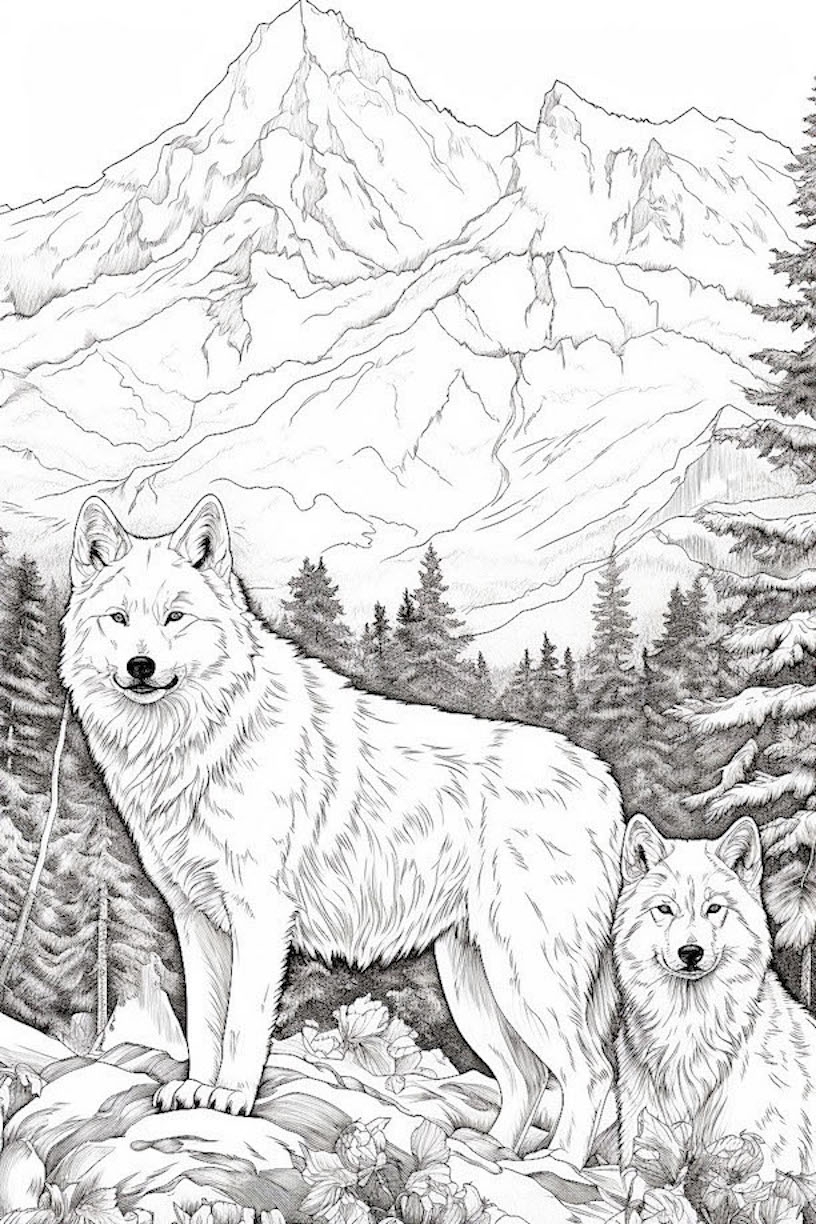 Coloring Pages Wolves