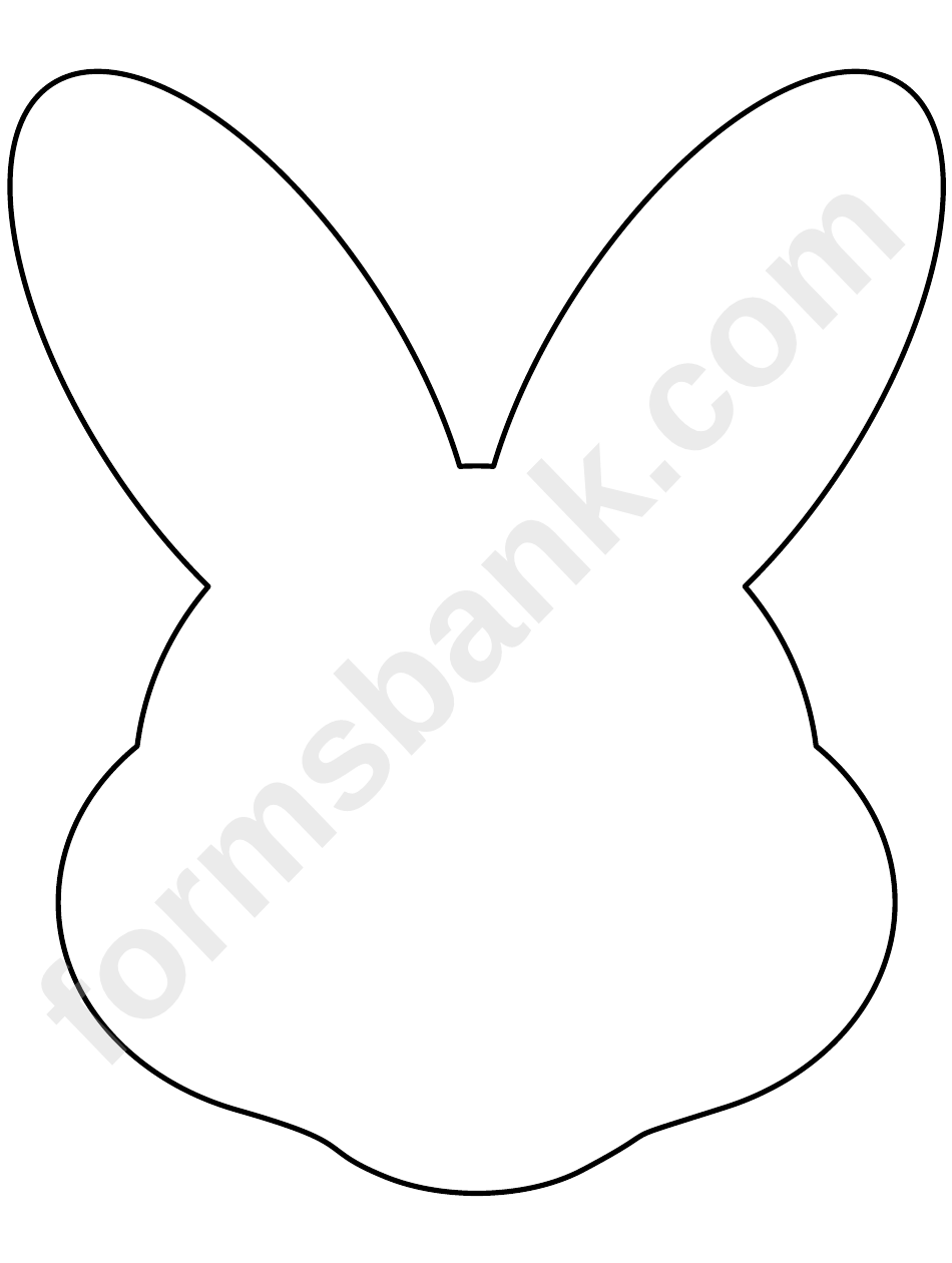White Easter Bunny Face Template Printable Pdf Download