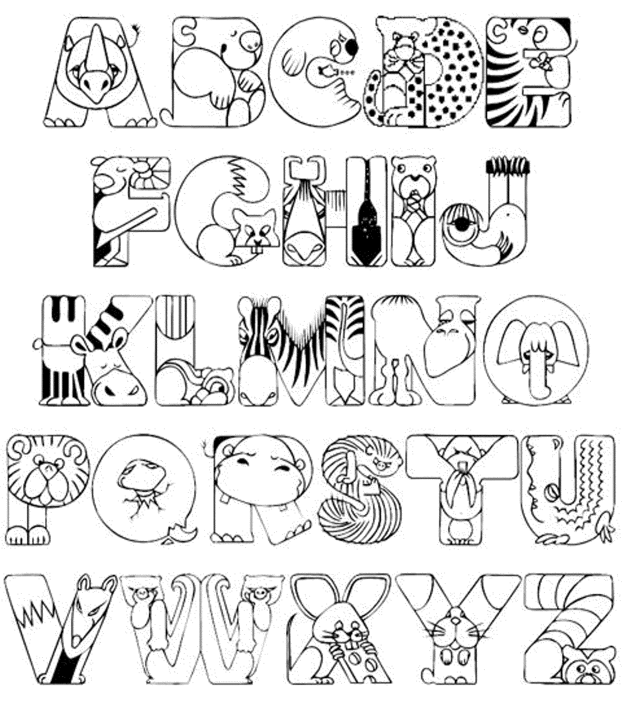 free coloring pages with letters