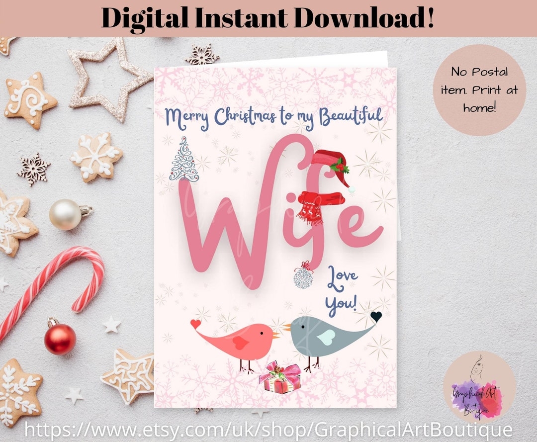 Wife Christmas Cards printable