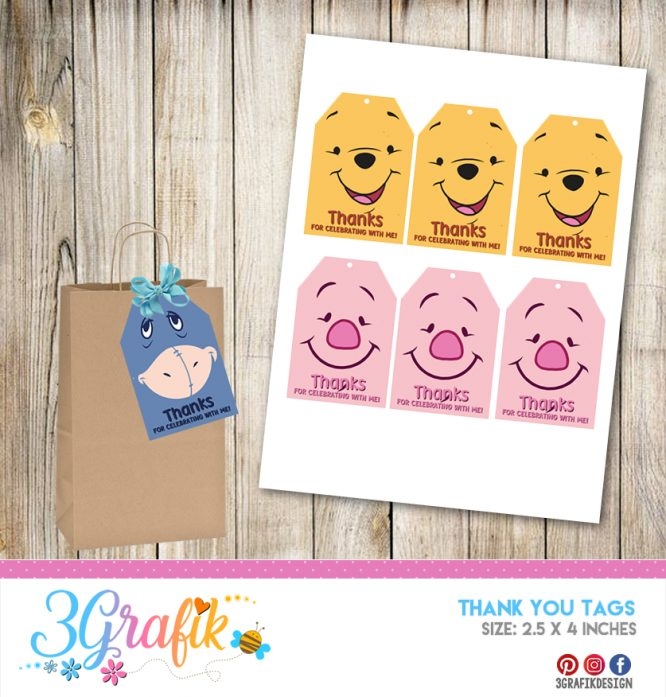 Winnie Pooh Thank You Tags Printable 3Grafik