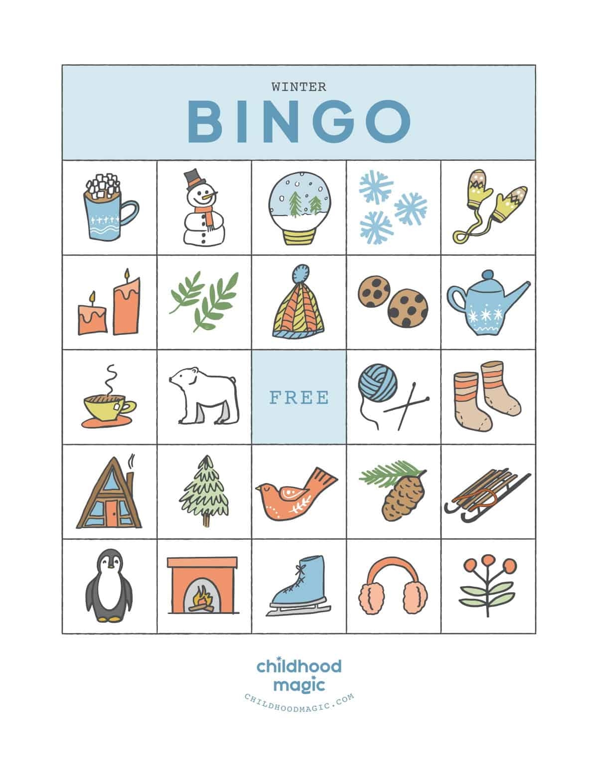 winter cards printable