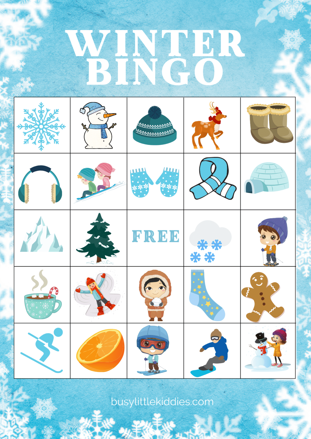 Winter Bingo Free Printable Winter Activities Preschool Bingo For