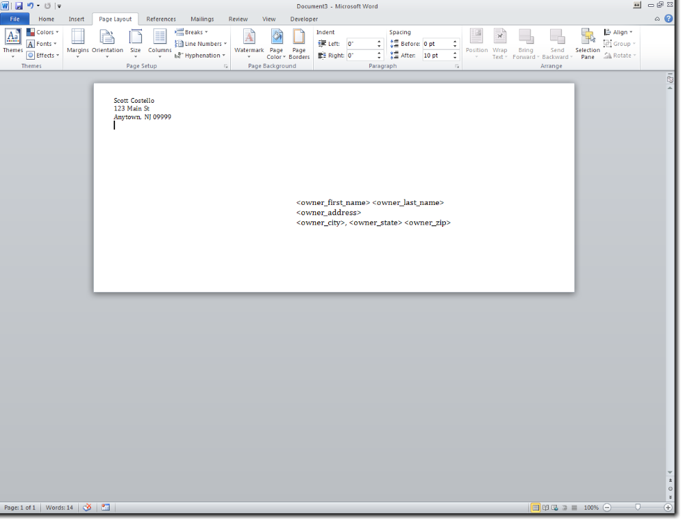 Word No 10 Envelope Template Social Media Template