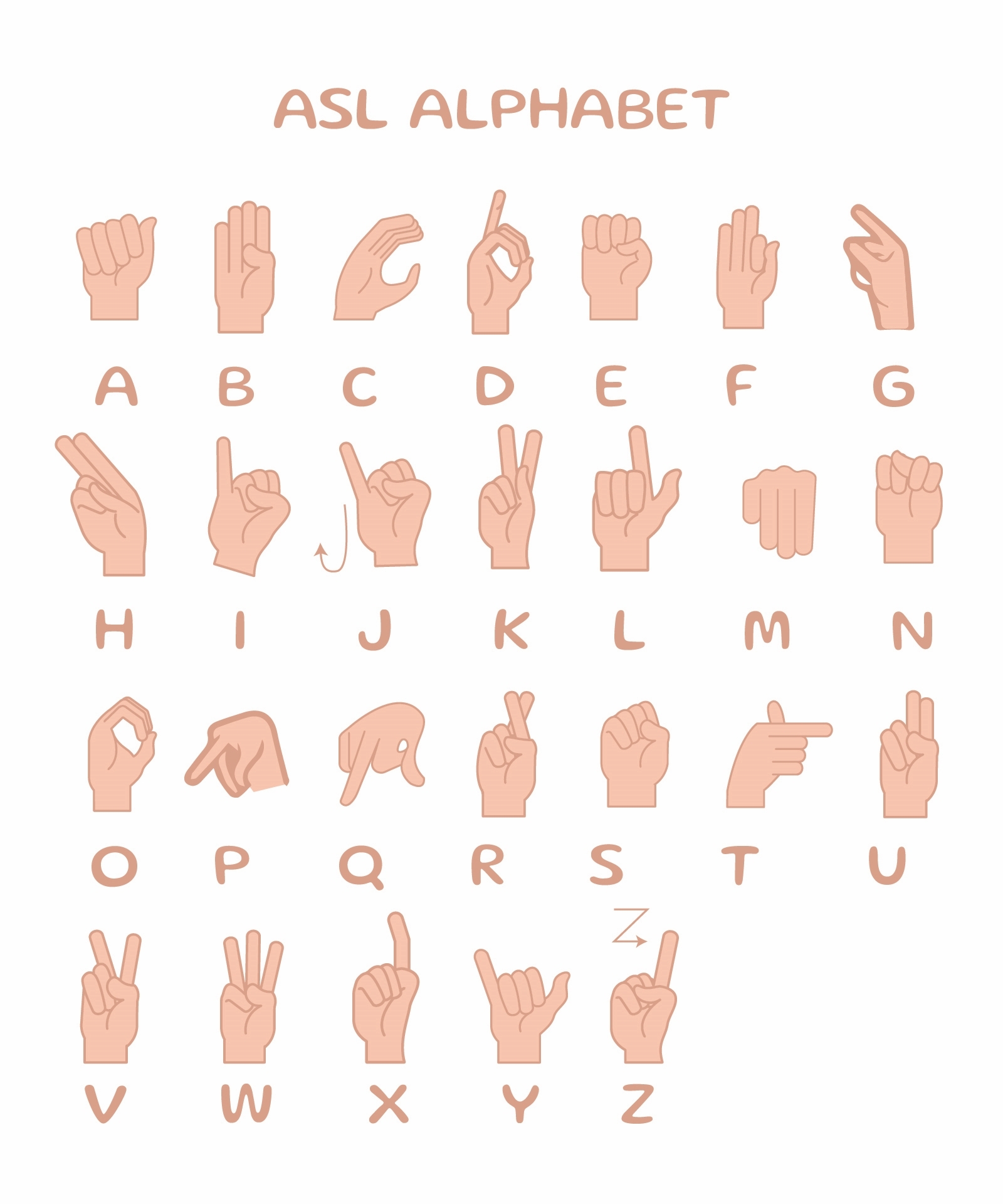 sign language words printable cards