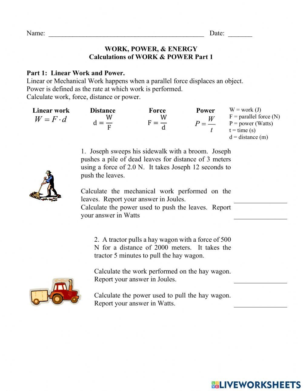 Work And Power Worksheet Answers Fill And Sign Printable 