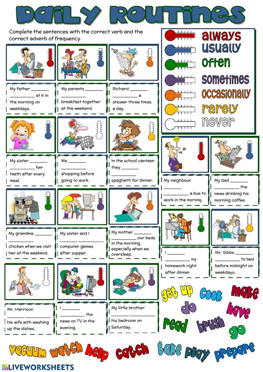 Worksheet De Rutinas Diarias En Ingles Dev onallcylinders