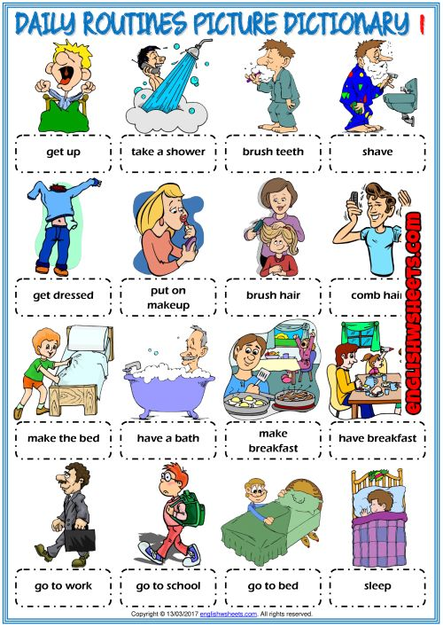 Worksheet De Rutinas Diarias En Ingles Dev onallcylinders