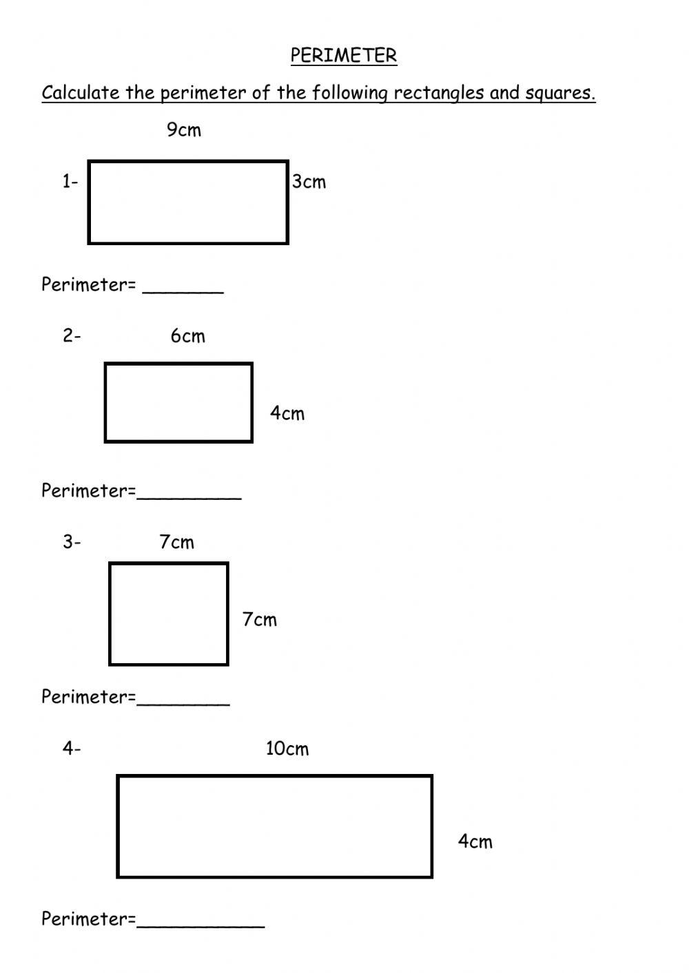 area and perimeter of rectangle worksheet
