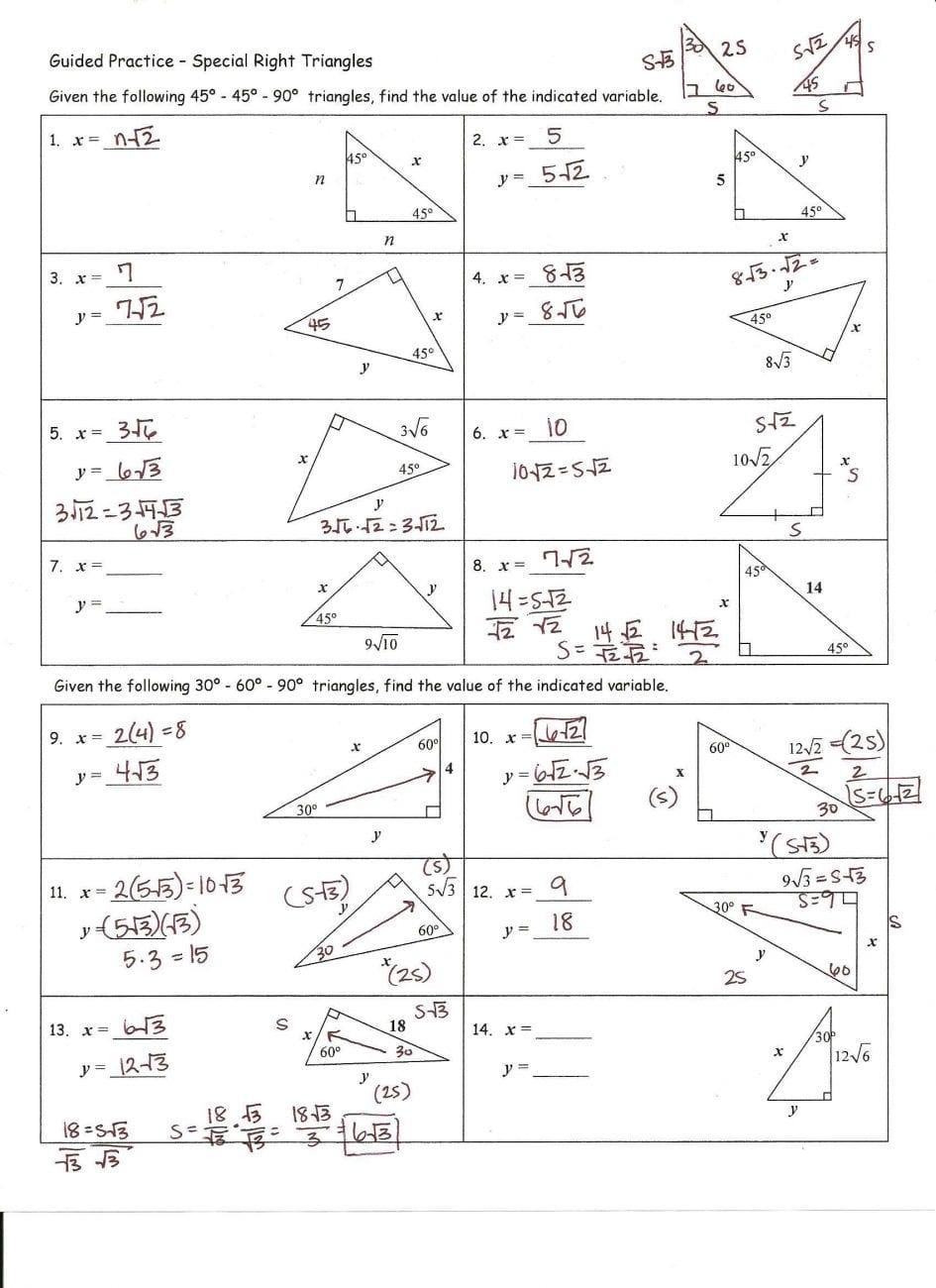Worksheet Right Triangle Trigonometry Worksheet Problem Db excel