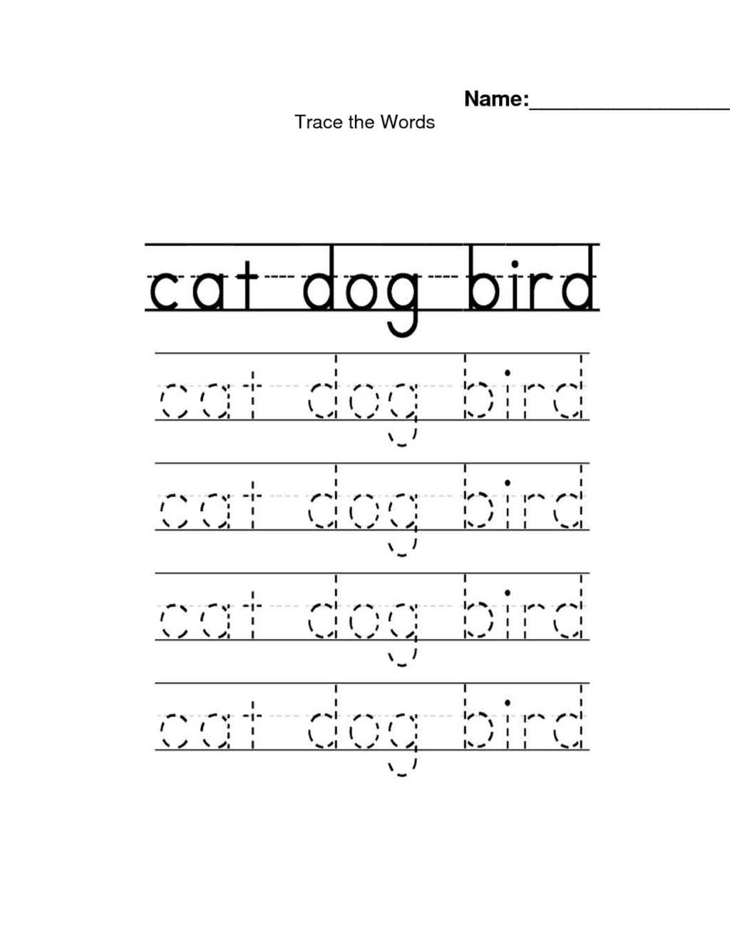 Worksheet Trace Name Worksheets Animals Worksheet Custom 