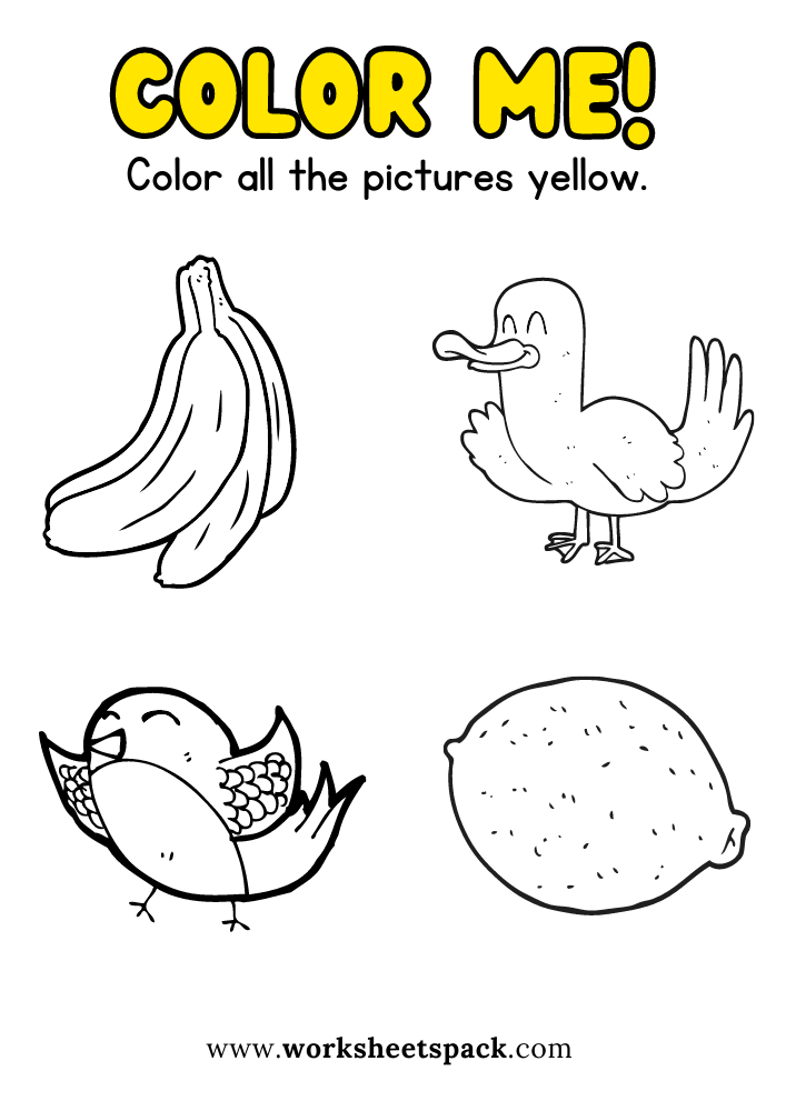 Yellow Coloring Pages Printable Yellow Printable Free Picture 