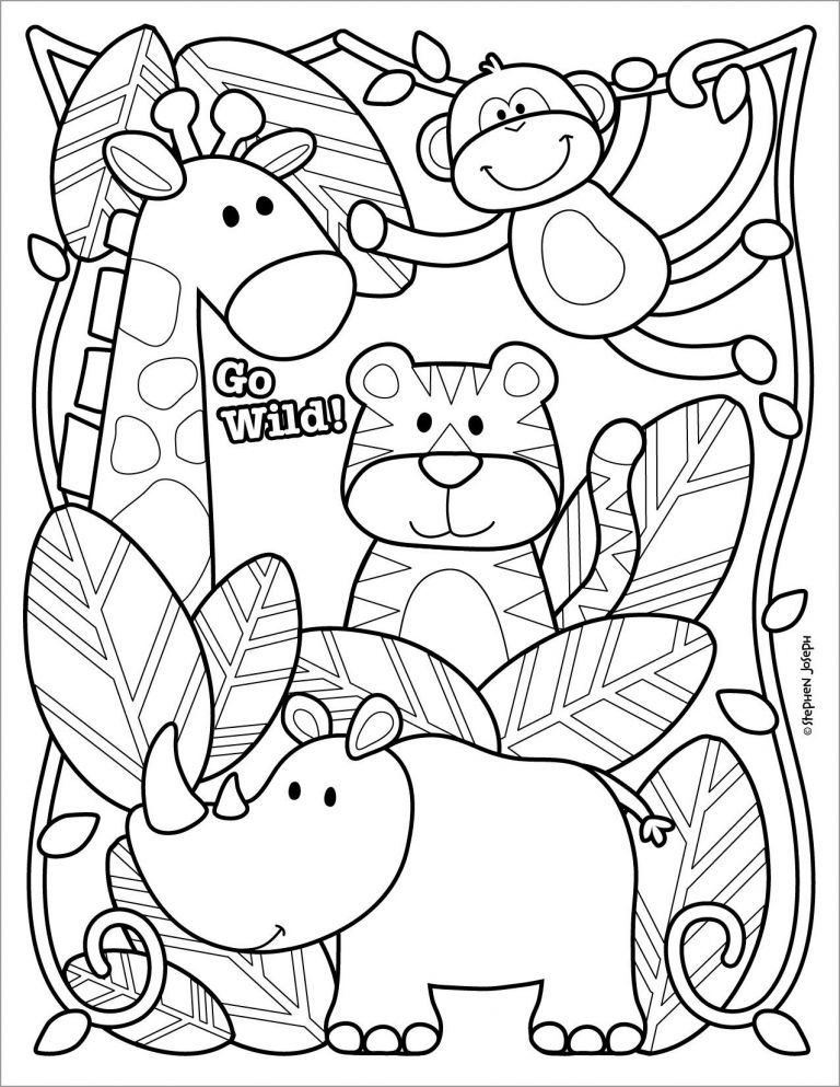 Zoo Animals Coloring Page For Kids ColoringBay