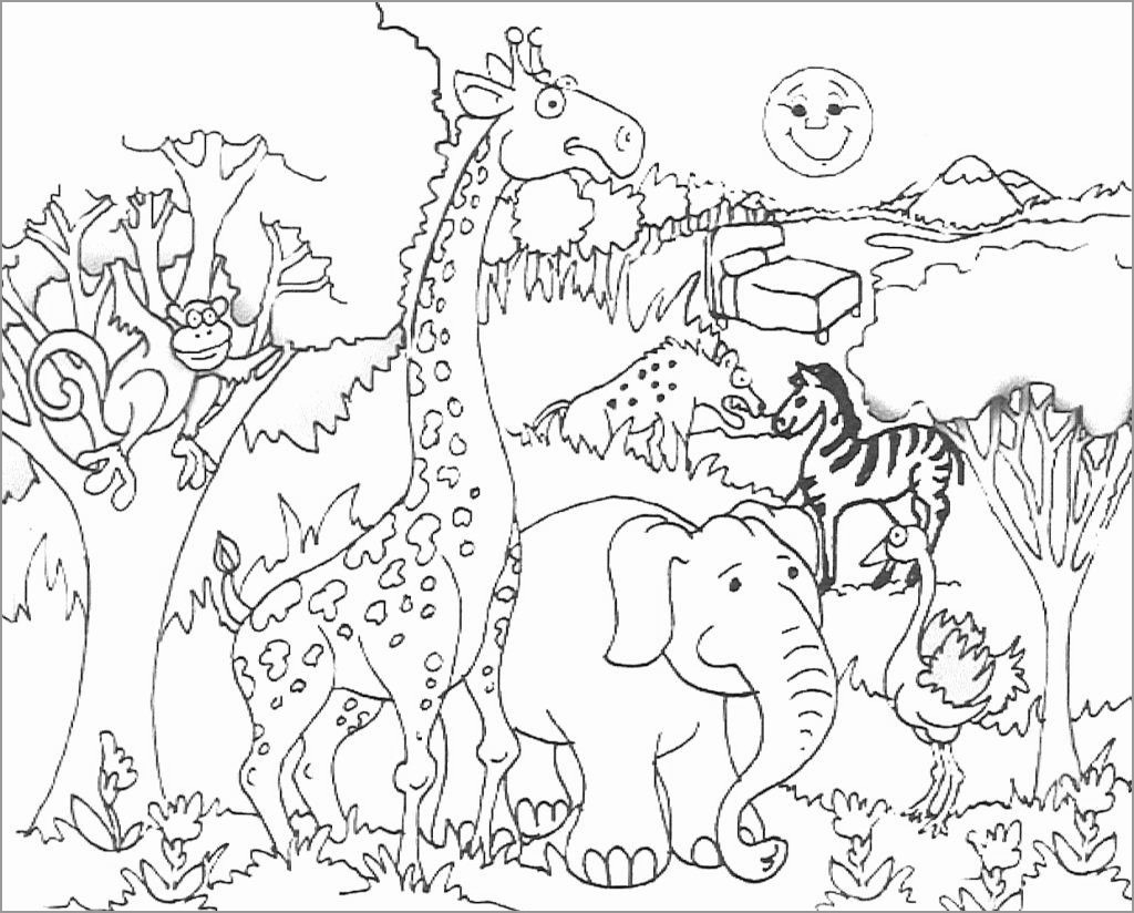 Zoo Animals Coloring Page Free Printable ColoringBay