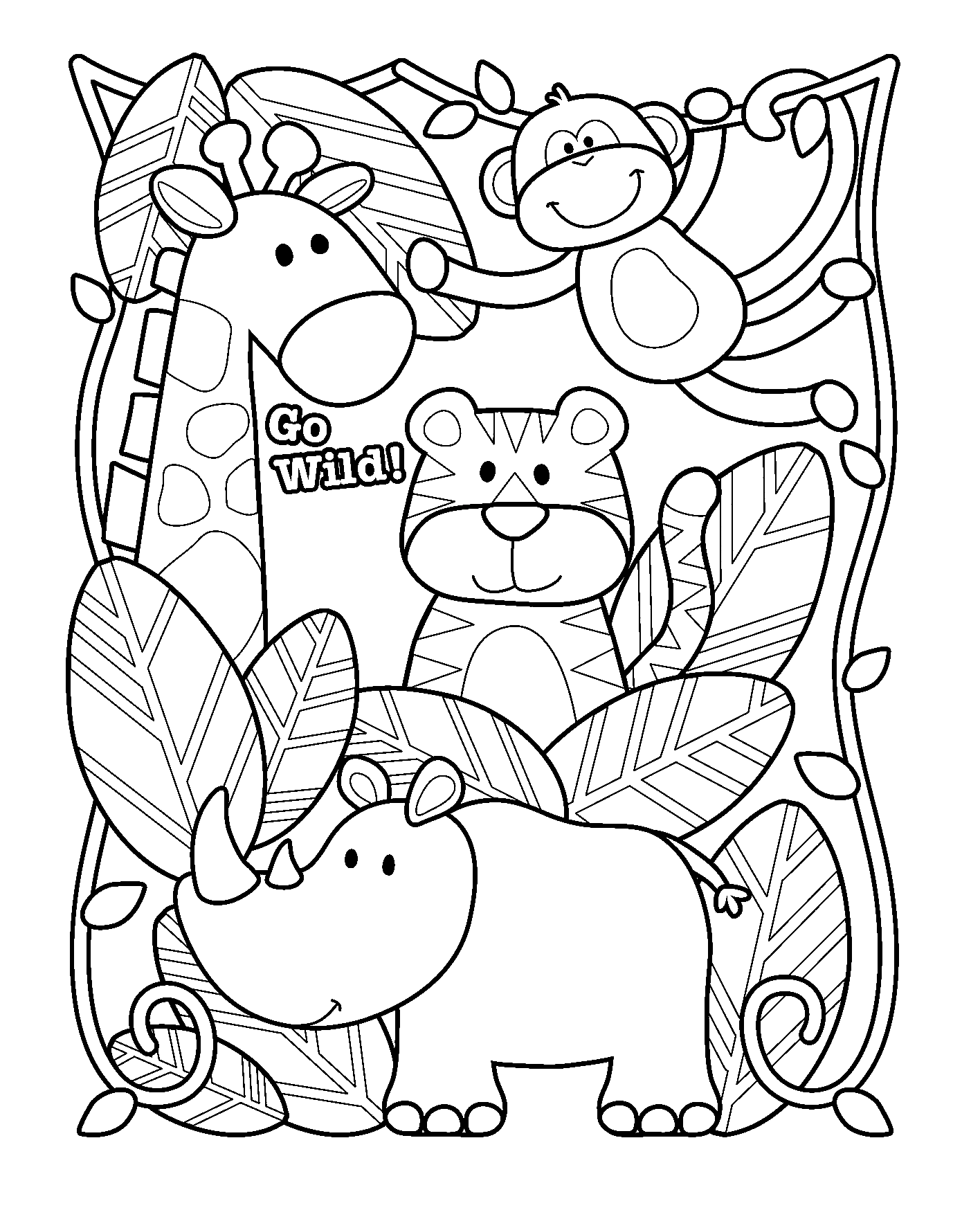 color pages animals free