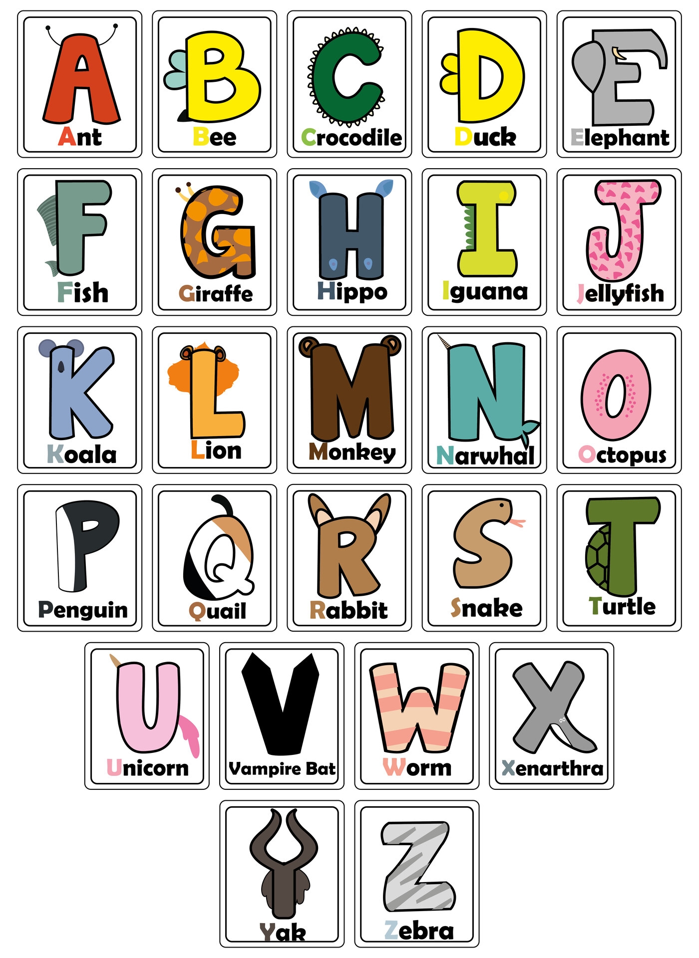 Zoo phonics Flash Cards 10 Free PDF Printables Printablee